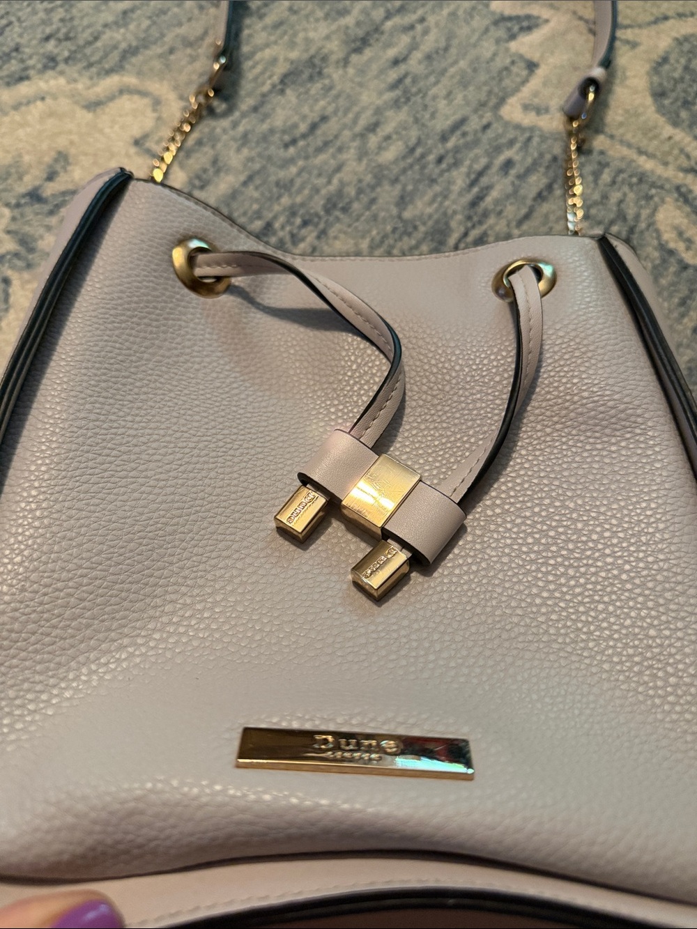 Dune London Pebbled Drawstring Shoulder Bag - Light lavender